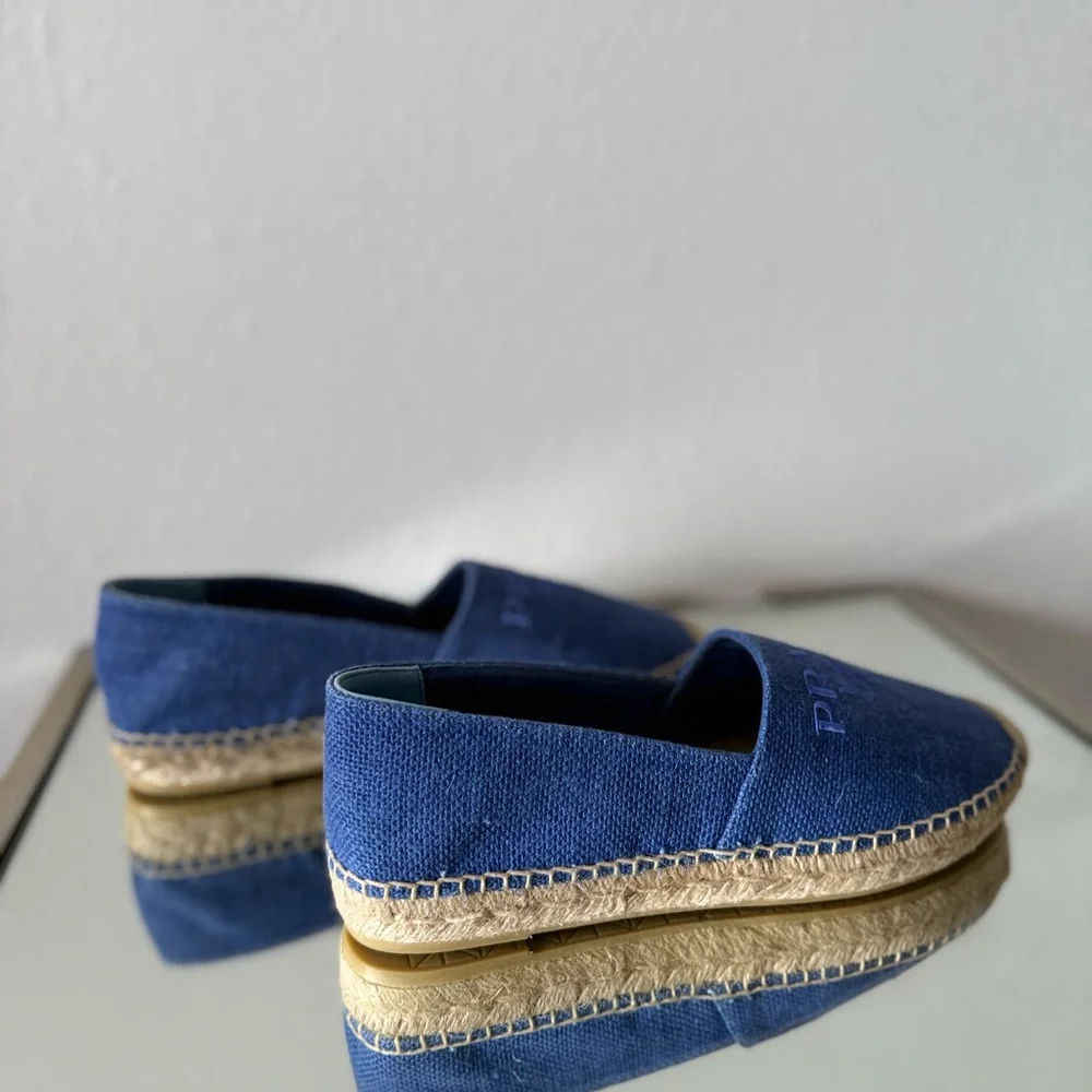 New Prada Linen espadrilles $850 40 - Picture 9 of 12